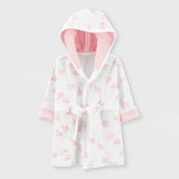 NWT Bundle 0-9 Month Robe & Wash Cloth for Baby Girl from Carter's Just One You - Picture 4 of 5